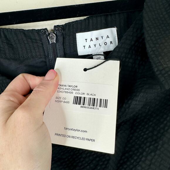 Tanya Taylor NWT Ashland Black Cotton Sweetheart Off-The-Shoulder Midi Dress - Picture 11 of 13